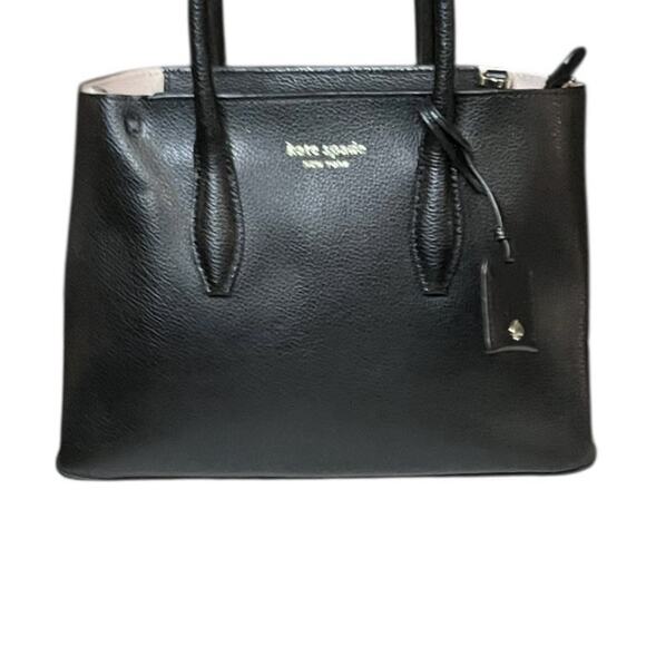 Kate Spade Eva Small Top Zip Satchel Black Tote Crossbody Removable Strap Charm - Picture 5 of 14